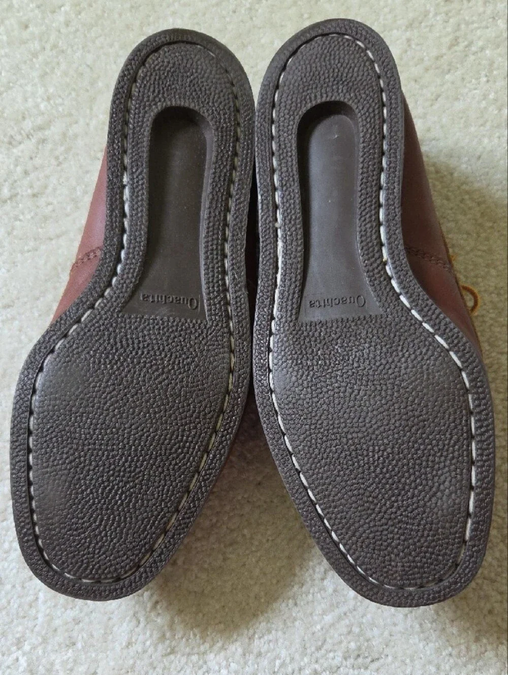 Mens St. John's Bay Brown Leather Boat Shoes 9M